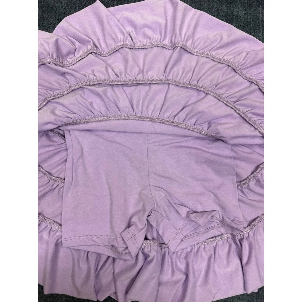 Bonnie Jean Girls Lavender Striped Floral‎ T-Shirt and Tiered Skort Set 3T NEW